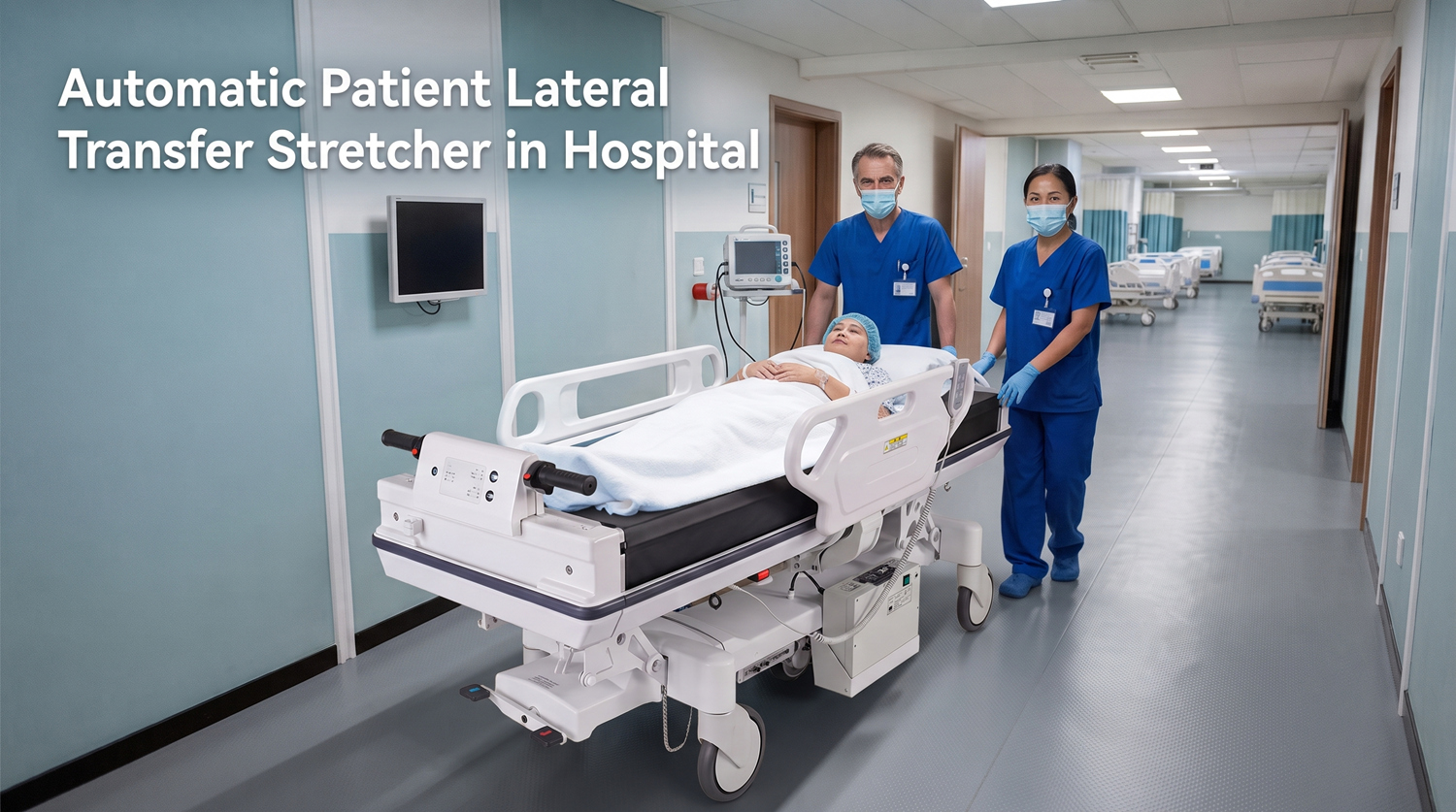 Automatic Patient Lateral Transfer Stretcher in use in a hospital